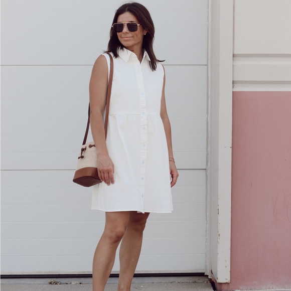 Amazon white denim dress, sleeveless - Picture 1 of 2